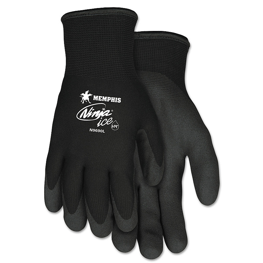 MCR Safety Ninja Ice Gloves, Black, Large (CRWN9690L)