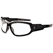 ergodyne Skullerz Loki Safety Glass/Goggle, Black Frame/Clear Lens, AF, Nylon/Polycarb (EGO56003)
