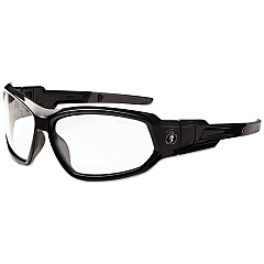 ergodyne Skullerz Loki Safety Glass/Goggle, Black Frame/Clear Lens, AF, Nylon/Polycarb (EGO56003)