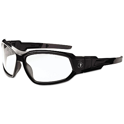 ergodyne Skullerz Loki Safety Glass/Goggle, Black Frame/Clear Lens, AF, Nylon/Polycarb (EGO56003)