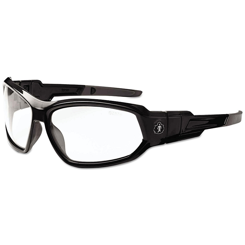 ergodyne Skullerz Loki Safety Glass/Goggle, Black Frame/Clear Lens, AF, Nylon/Polycarb (EGO56003)