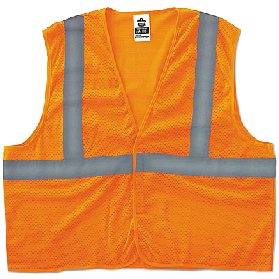 ergodyne GloWear 8205HL Type R Class 2 Super Econo Mesh Vest, 4X-Large to 5X-Large, Orange (EGO20969)