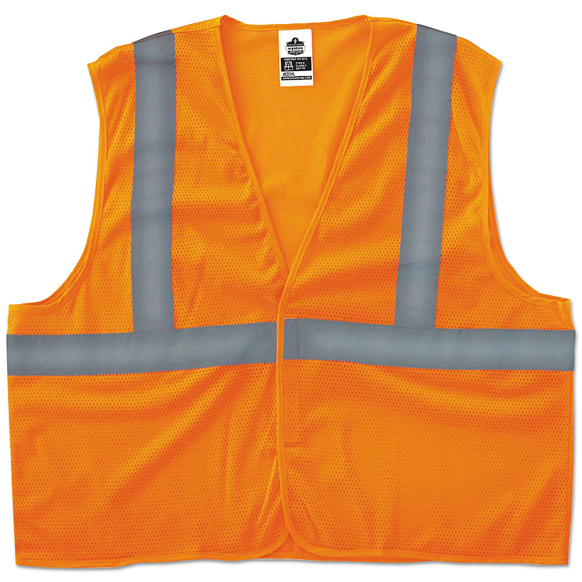 ergodyne GloWear 8205HL Type R Class 2 Super Econo Mesh Vest, 4X-Large to 5X-Large, Orange (EGO20969)