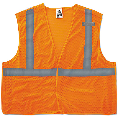 ergodyne GloWear 8215BA Type R Class 2 Econo Breakaway Mesh Vest, 4X-Large to 5X-Large, Orange (EGO21069)