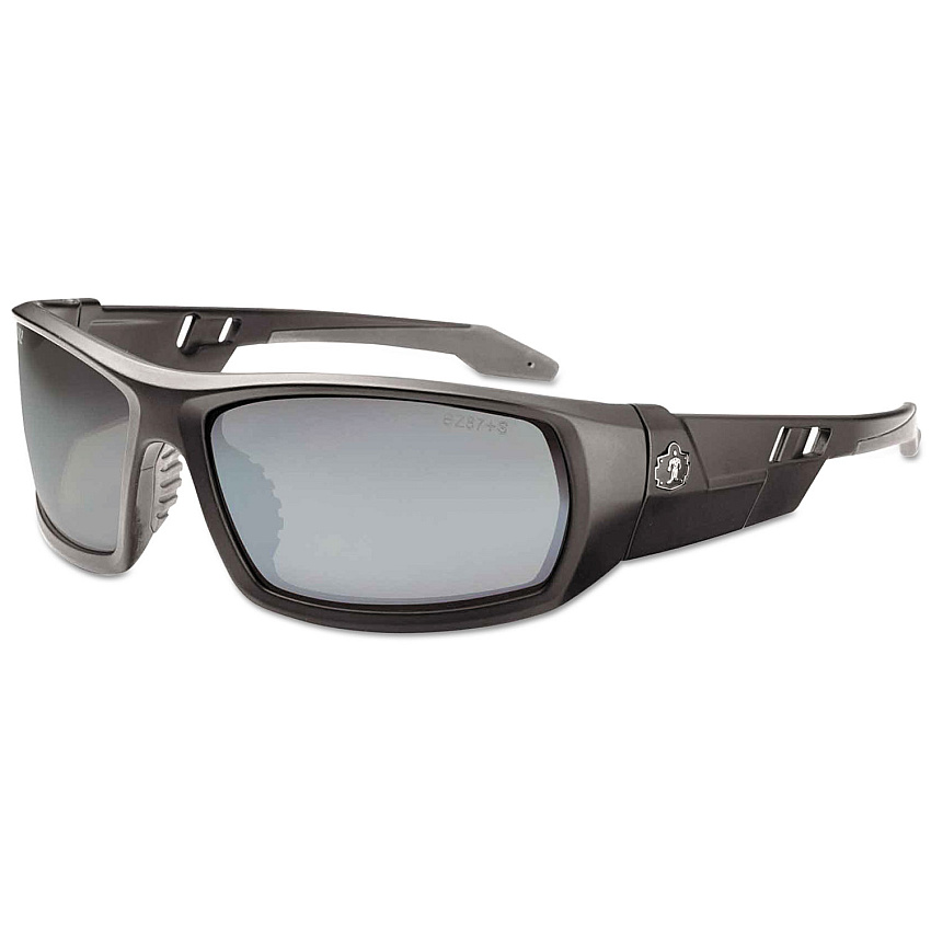 ergodyne Skullerz Odin Safety Glasses, Matte Black Frame/Silver Lens, Nylon/Polycarb (EGO50442)
