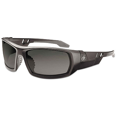 ergodyne Skullerz Odin Safety Glasses, Matte Black Frame/Smoke Lens, Nylon/Polycarb (EGO50430)