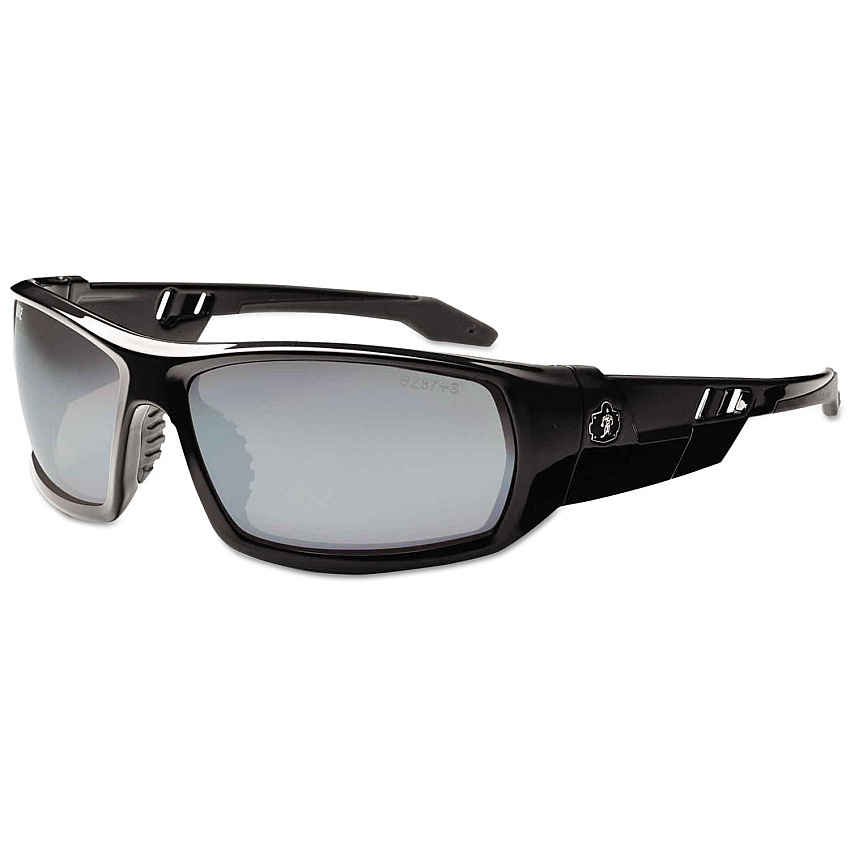 ergodyne Skullerz Odin Safety Glasses, Black Frame/Silver Lens, Nylon/Polycarb (EGO50042)