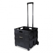 Universal Collapsible Mobile Storage Crate, Plastic, 18.25 x 15 x 18.25 to 39.37, Black (14110)