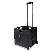Universal Collapsible Mobile Storage Crate, Plastic, 18.25 x 15 x 18.25 to 39.37, Black (UNV14110)