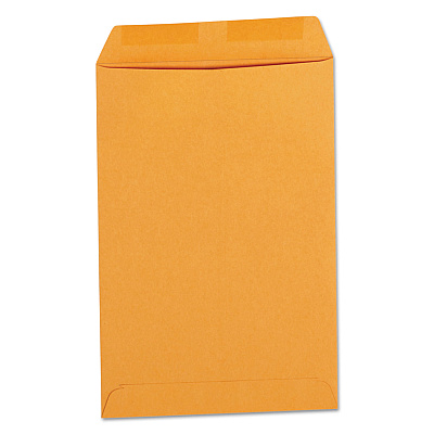 Universal Catalog Envelope, 24 lb Bond Weight Kraft, #1, Square Flap, Gummed Closure, 6 x 9, Brown Kraft, 500/Box (UNV40105)