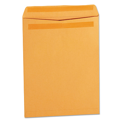 Universal Self-Stick Open End Catalog Envelope, #12 1/2, Square Flap, Self-Adhesive Closure, 9.5 x 12.5, Brown Kraft, 250/Box (UNV35291)