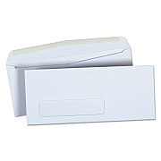 Universal Open-Side Business Envelope, 1 Window, #9, Square Flap, Gummed Closure, 3.88 x 8.88, White, 500/Box (UNV35219)