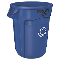 Rubbermaid Commercial Brute Recycling Container, 32 gal, Polyethylene, Blue (RCP263273BE)