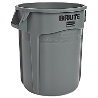 Rubbermaid Commercial Vented Round Brute Container, 20 gal, Plastic, Gray (RCP262000GRA)