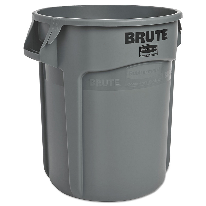 Rubbermaid Commercial Vented Round Brute Container, 20 gal, Plastic, Gray (RCP262000GRA)