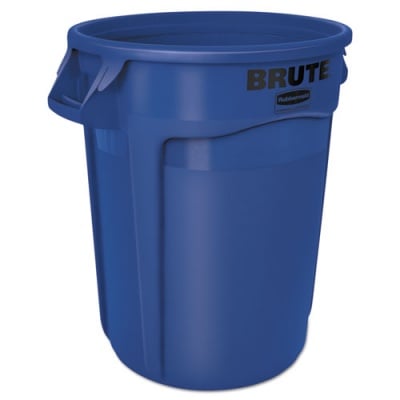 Rubbermaid Commercial Vented Round Brute Container, 32 gal, Plastic, Blue (2632BLU)