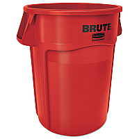 Rubbermaid Commercial Vented Round Brute Container, 44 gal, Plastic, Red (RCP264360REDEA)