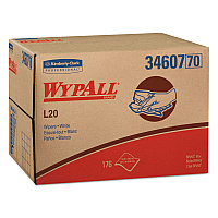 WypAll L20 Towels, BRAG Box, Multi-Ply, 12.5 x 16.8, Unscented, White, 176/Box (KCC34607)