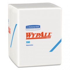 WypAll General Clean X60 Cloths, 1/4 Fold, 12.5 x 10, White, 70/Pack, 8 Packs/Carton (41083)
