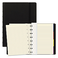 Filofax Notebook, 1-Subject, Medium/College Rule, Black Cover, (112) 8.25 x 5.81 Sheets (REDB115007U)