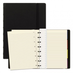 Filofax Notebook, 1-Subject, Medium/College Rule, Black Cover, (112) 8.25 x 5.81 Sheets (B115007U)