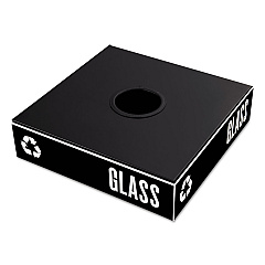 Safco Public Square Recycling Container Lid, Circular Opening, 15.25w x 15.25d x 2h, Black (SAF2988BL)