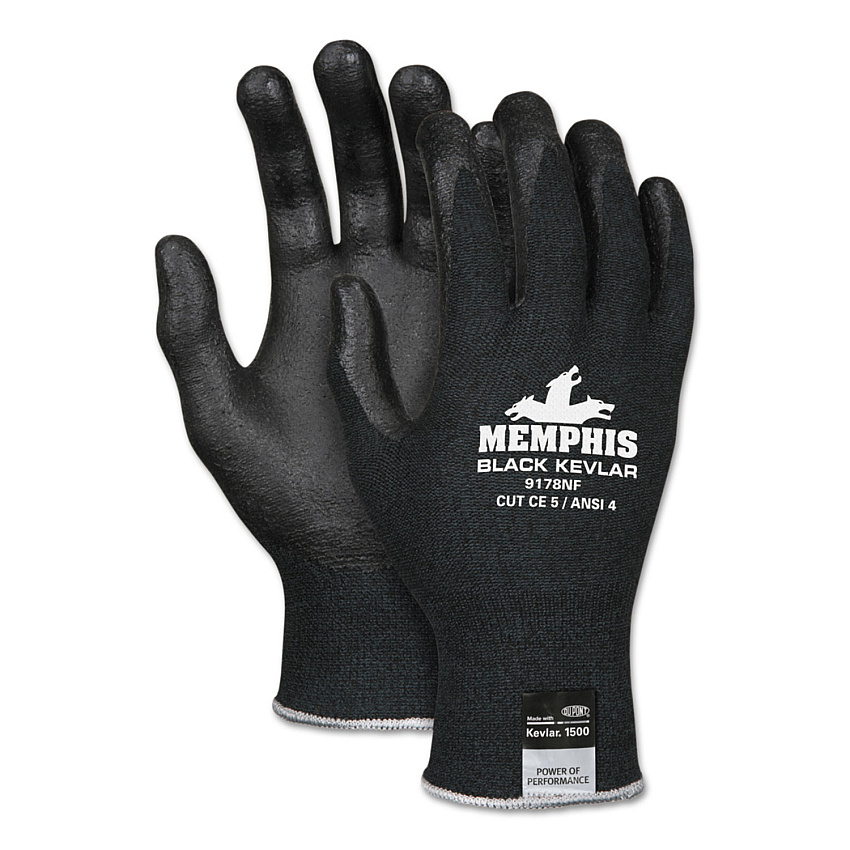 MCR Safety Kevlar Gloves 9178NF, Kevlar/Nitrile Foam, Black, X-Large (CRW9178NFXL)