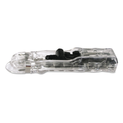 AbilityOne 7510013174220 SKILCRAFT Clam Clip Dispenser, Medium, Clear/Silver, 8 Clips/Dispenser, 12 Dispensers/Pack