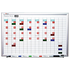 AbilityOne 7110016222127, SKILCRAFT Magnetic Work/Plan Dry Erase Kit, 36 x 24, White Surface, Silver Aluminum Frame