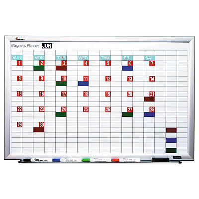 AbilityOne 7110016222127, SKILCRAFT Magnetic Work/Plan Dry Erase Kit, 36 x 24, White Surface, Silver Aluminum Frame