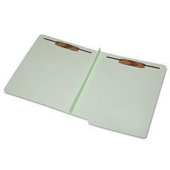 AbilityOne 7530015907105, SKILCRAFT End Tab Classification Folders, 2" Expansion, 2 Fasteners, Letter Size, Light Green Exterior, 25/Box