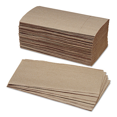 AbilityOne 8540014940911, SKILCRAFT Folded Paper Towels, 1-Ply, 9.25 x 10.75, Kraft, 250/Bundle, 16 Bundles/Box