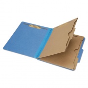 AbilityOne 7530016006971 SKILCRAFT Pocket Classification Folder, 2" Expansion, 2 Dividers, 6 Fasteners, Letter Size, Dark Blue, 10/Box