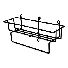 Diversey Wall-Mount Wire Basket for 5 L RTD Cleaning Solution Bottles, 20" x 26" x 13.3" to 14", Black, 12/Carton (DVOD3191762)