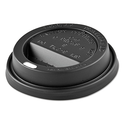 Solo Traveler Sip Through Lids for ThermoGuard Hot Cups, Fits 12, 16, 20, 24 oz, Black, 1,200/Carton (DCCTL1224TGB)