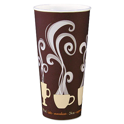 Solo Thermoguard Insulated Paper Hot Cups, 24 oz, Steam Print, 600/Carton (DCCDWTG24ST)