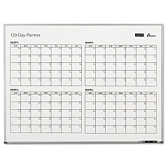 AbilityOne 7110016222133, SKILCRAFT 4-Month Dry Erase Calendar, 48 x 36, White Surface, Silver Aluminum Frame
