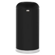 Rubbermaid Commercial Round Top Open Top Waste Receptacle, 15 gal, 15" Diameter, Black, Steel (R32EGLBK)
