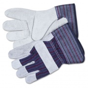 MCR Safety Split Leather Palm Gloves, Large, Gray, Pair (12010L)