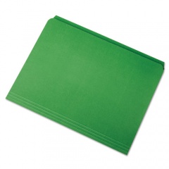 AbilityOne 7530013649505 SKILCRAFT Straight Cut File Folder, Straight Tabs, Letter Size, Green, 100/Box