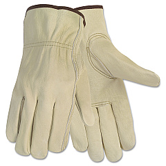 MCR Safety Economy Leather Driver Gloves, Large, Beige, Pair (CRW3215L)