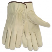 MCR Safety Economy Leather Driver Gloves, Medium, Beige, Pair (3215M)