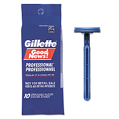 Gillette GoodNews Regular Disposable Razor, 2 Blades, Navy Blue, 10/Pack, 10 Pack/Carton (PGC11004CT)