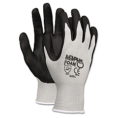 MCR Safety Economy Foam Nitrile Gloves, Medium, Gray/Black, 12 Pairs (CRW9673M)