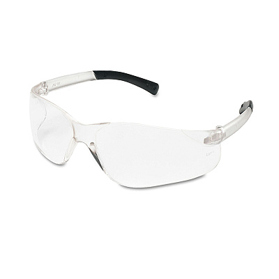 MCR Safety BearKat Safety Glasses, Wraparound, Black Frame/Clear Lens (CRWBK110)