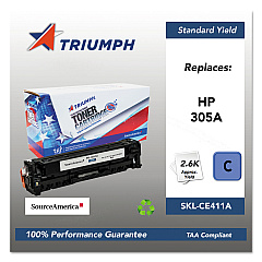 Triumph 751000NSH1285 Remanufactured CE411A (305A) Toner, 2,600 Page-Yield, Cyan