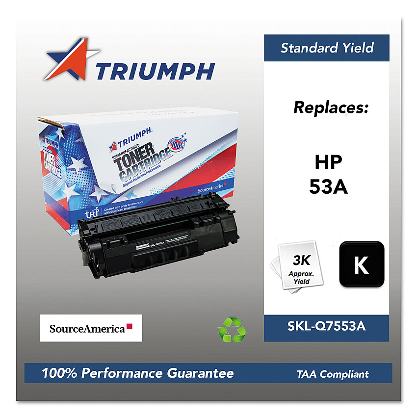 Triumph 751000nsh0363 Remanufactured Q7553a (53a) Toner, 3,000 Page-Yield, Black