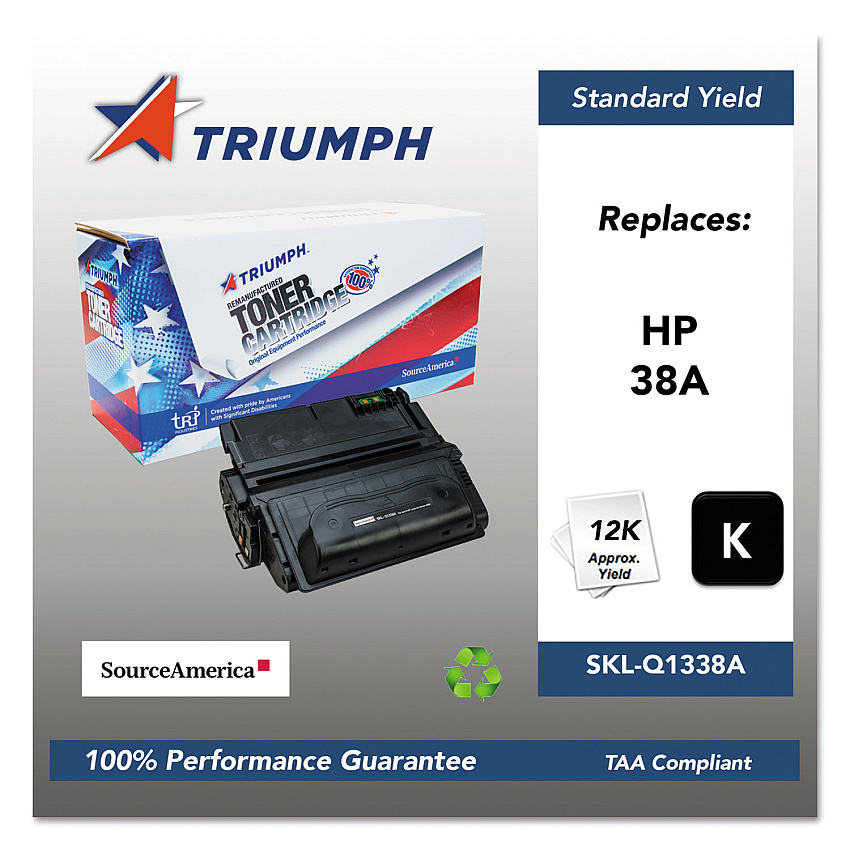 Triumph 751000nsh0179 Remanufactured Q1338a (38a) Toner, 12,000 Page-Yield, Black