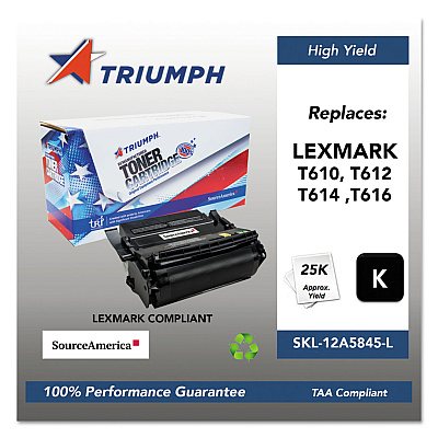 Triumph 751000nsh0210 Remanufactured 12a5845 High-Yield Toner, 25,000 Page-Yield, Black