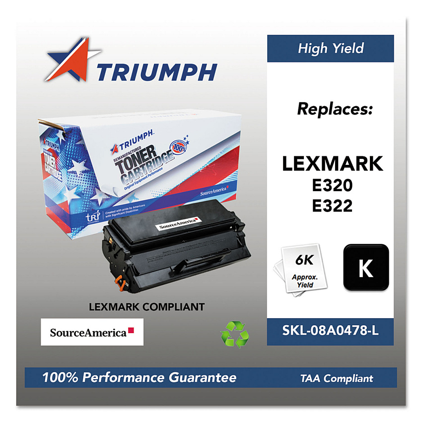 Triumph 751000nsh0204 Remanufactured 08a0478 High-Yield Toner, 6,000 Page-Yield, Black